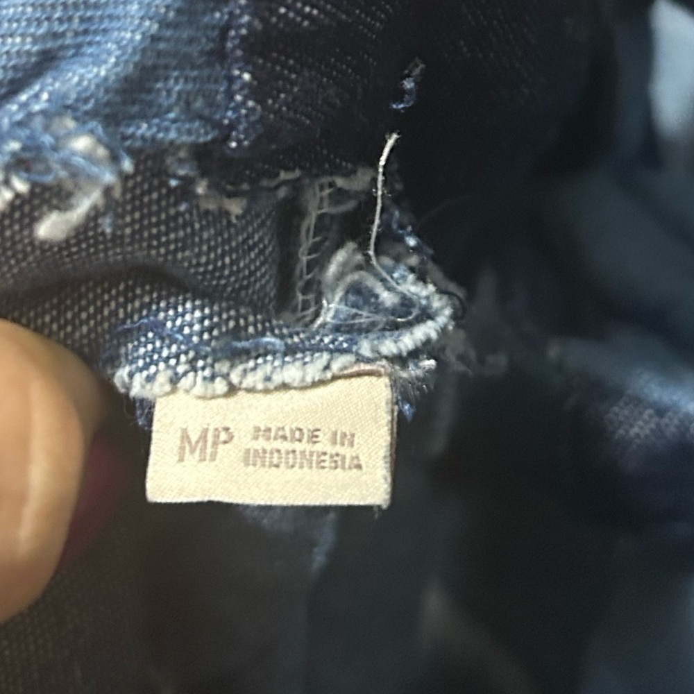 One of a Kind Patchwork Denim Overalls — Medium Petite Cropped Jean Jumpsuit - Picture 8 of 8